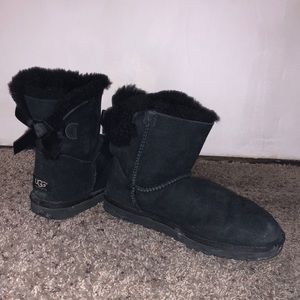 UGG Mini Bailey Bow II Boots Size 6 Black